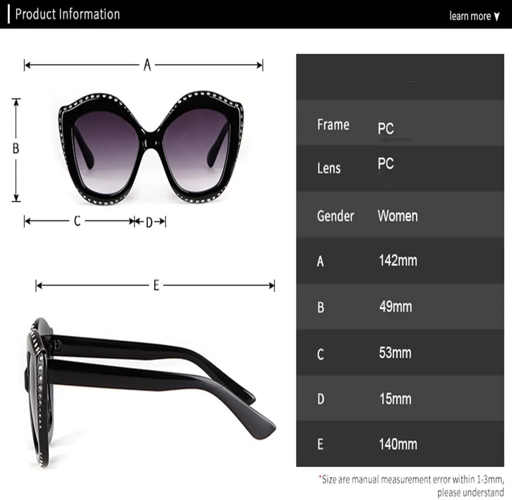 Women Luxury Sunglasses Luxury Rhinestone Sexy Cat Eyes Sunglasses Vintage Shades Eyewear