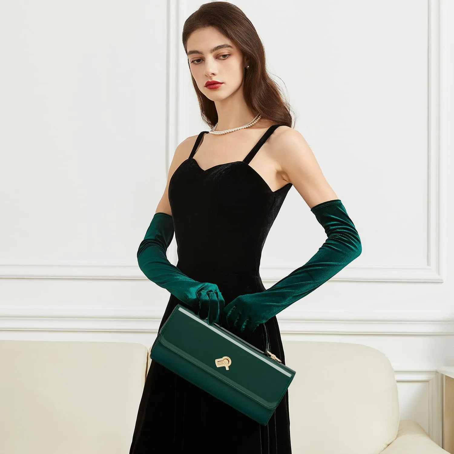 Women Metallic PU Leather Evening Clutch Purse Handbag Crossbody Shoulder Bag Square Box Bag Chic Handbag
