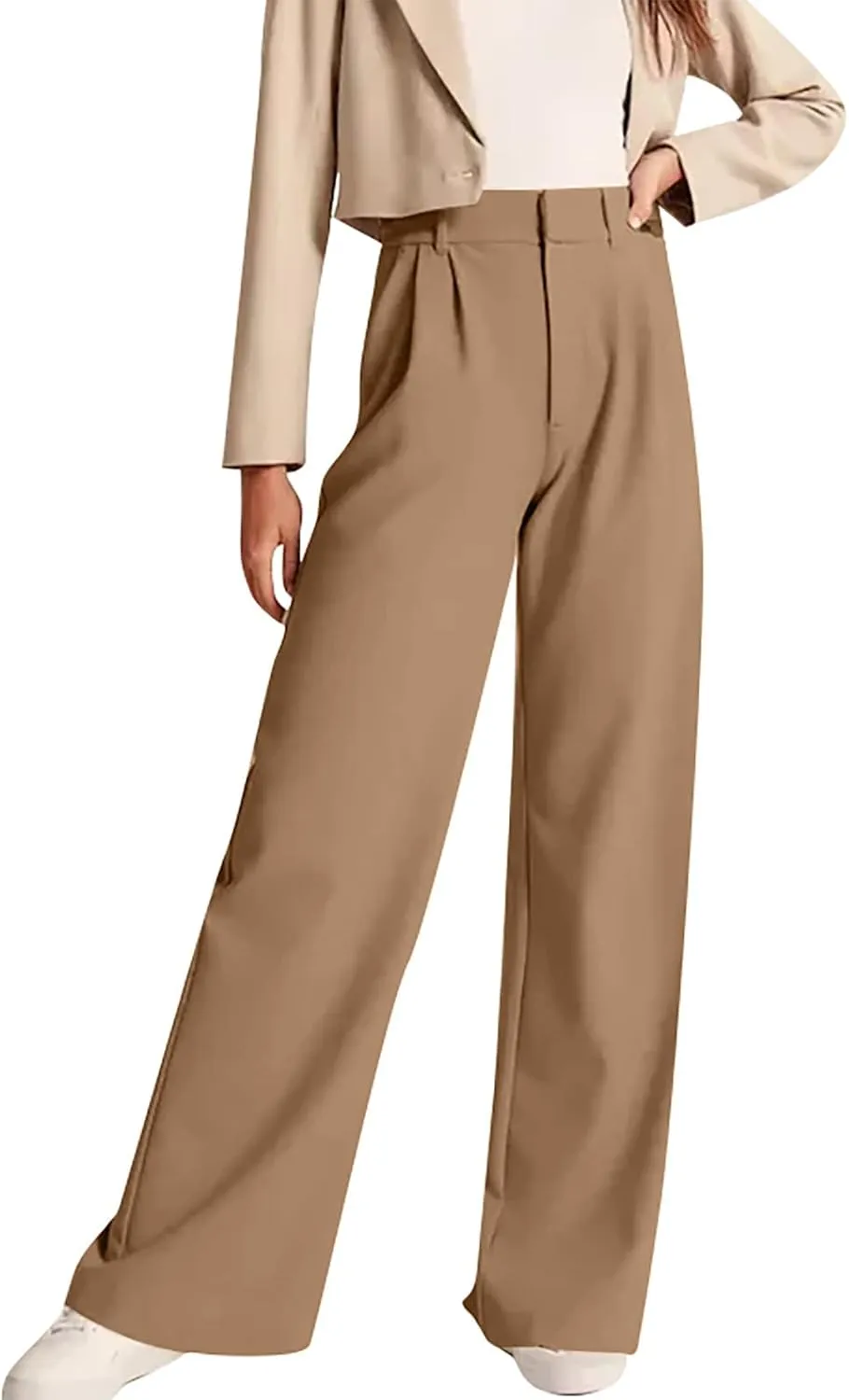 Women Wide Leg Trousers Effortless Tailored Wide Leg Pants Summer High Waist Casual Dress Pants Flowy Palazzo Pants