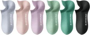 Women’s 100% Cotton No-Show Low-Cut Ankle Socks - Breathable Soft Lightweight Socks With Stay-Put Heel, 6-Pack