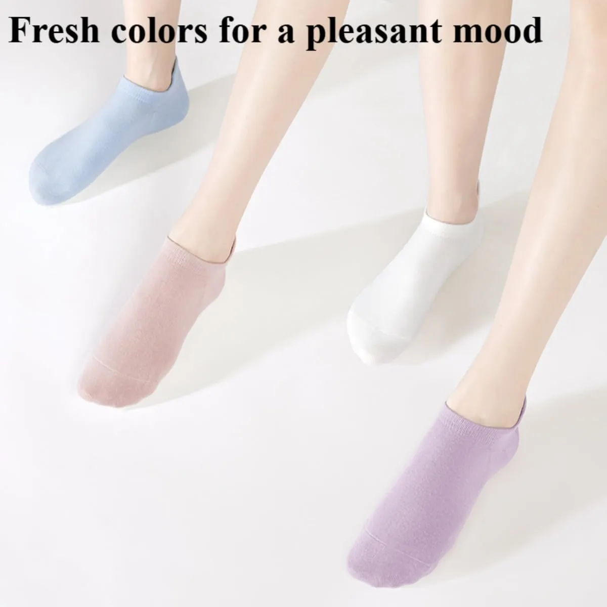 Women’s 100% Cotton No-Show Low-Cut Ankle Socks - Breathable Soft Lightweight Socks With Stay-Put Heel, 6-Pack