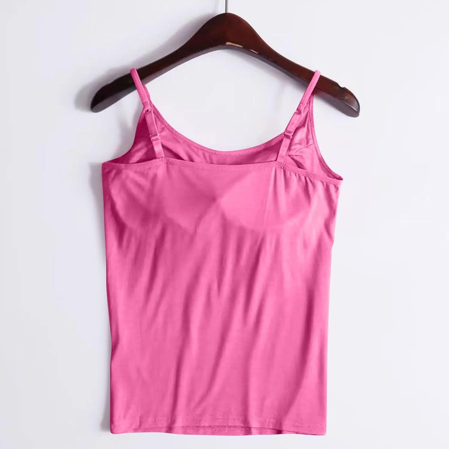 Womens Camisole with Shelf Bra Cotton Undershirts Adjustable Spaghetti Strap Tank Tops Basic Layer Camis