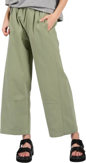 Women's Casual Cotton Linen Pants - Elastic Waist Relax Fit Lantern Trousers for Summer and Fall