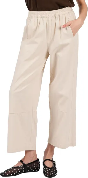 Women's Casual Cotton Linen Pants - Elastic Waist Relax Fit Lantern Trousers for Summer and Fall