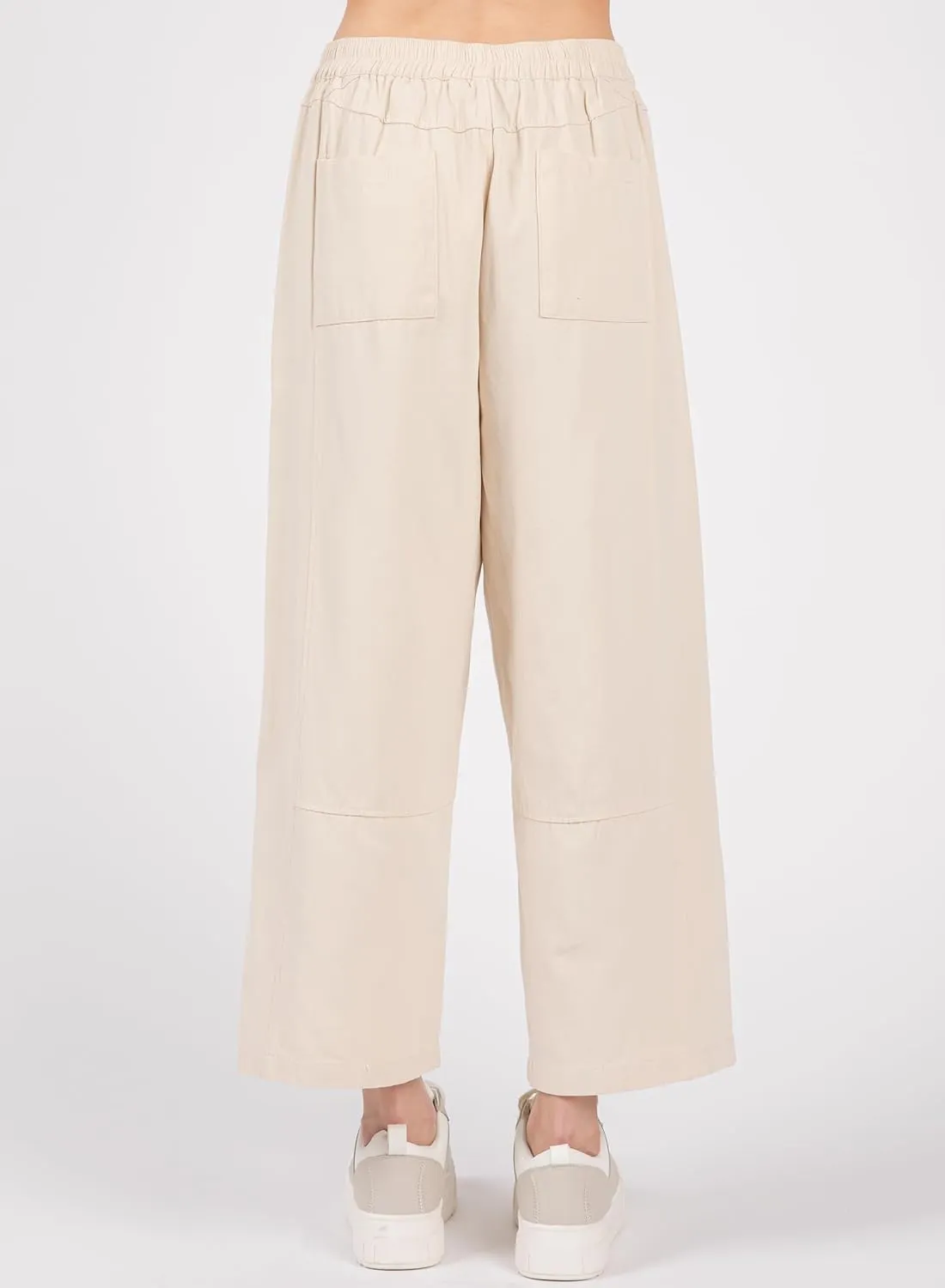Women's Casual Cotton Linen Pants - Elastic Waist Relax Fit Lantern Trousers for Summer and Fall