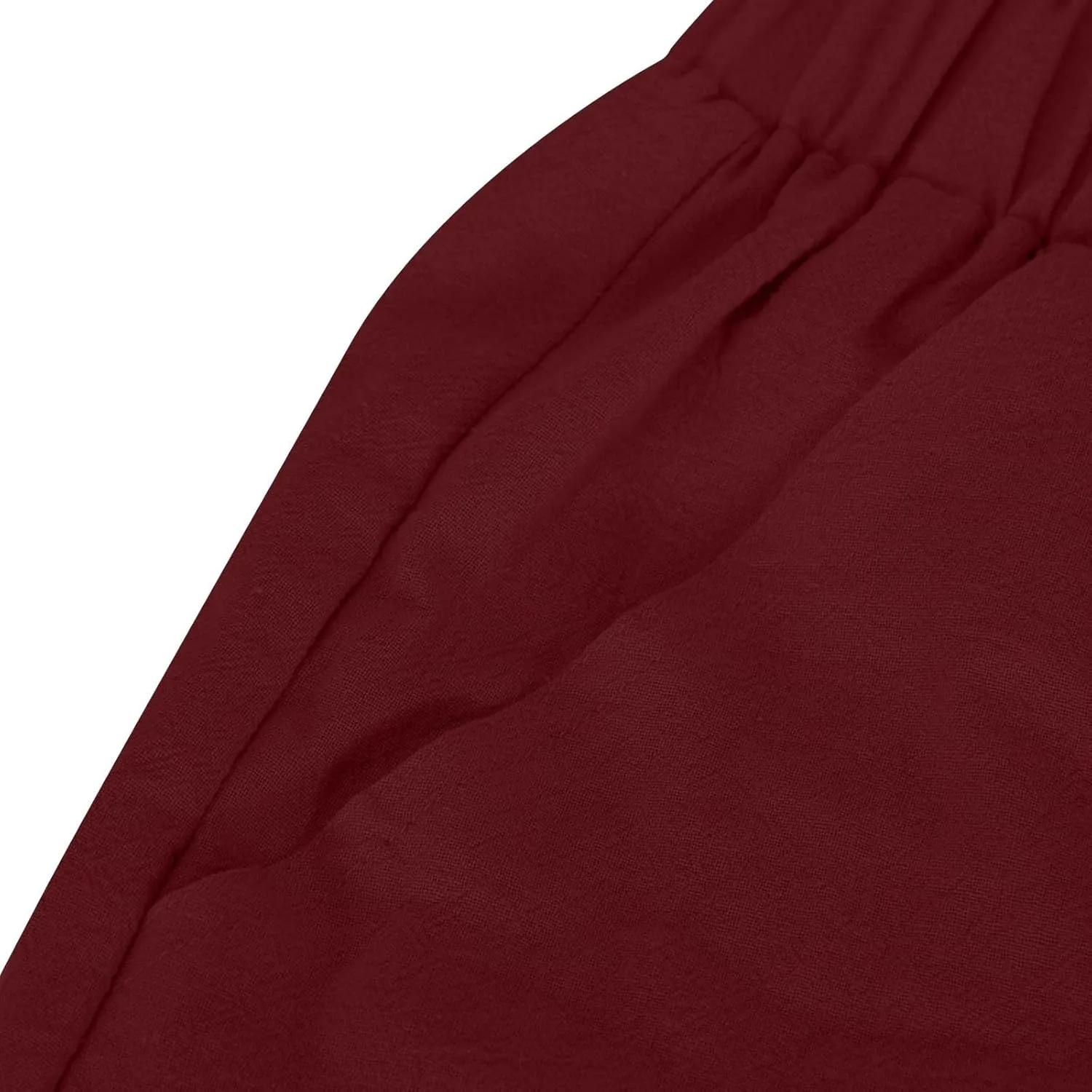 Women's Cotton Linen Harem Pants Casual Baggy High Waisted Elastic Pants Trousers with Pockets Wide Leg Palazzo Pants
