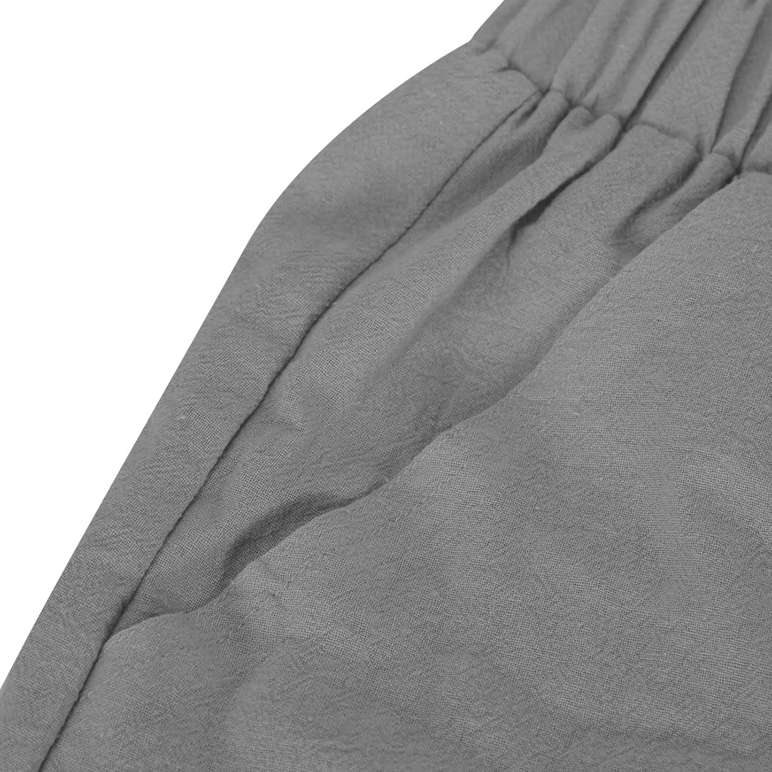 Women's Cotton Linen Harem Pants Casual Baggy High Waisted Elastic Pants Trousers with Pockets Wide Leg Palazzo Pants