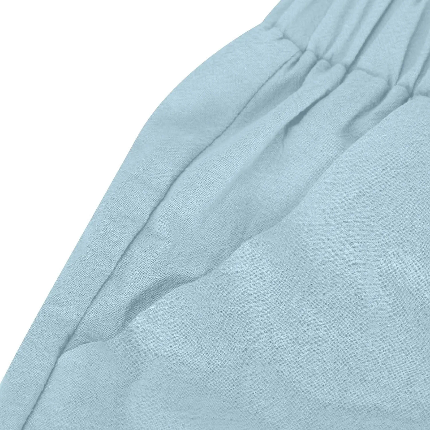 Women's Cotton Linen Harem Pants Casual Baggy High Waisted Elastic Pants Trousers with Pockets Wide Leg Palazzo Pants
