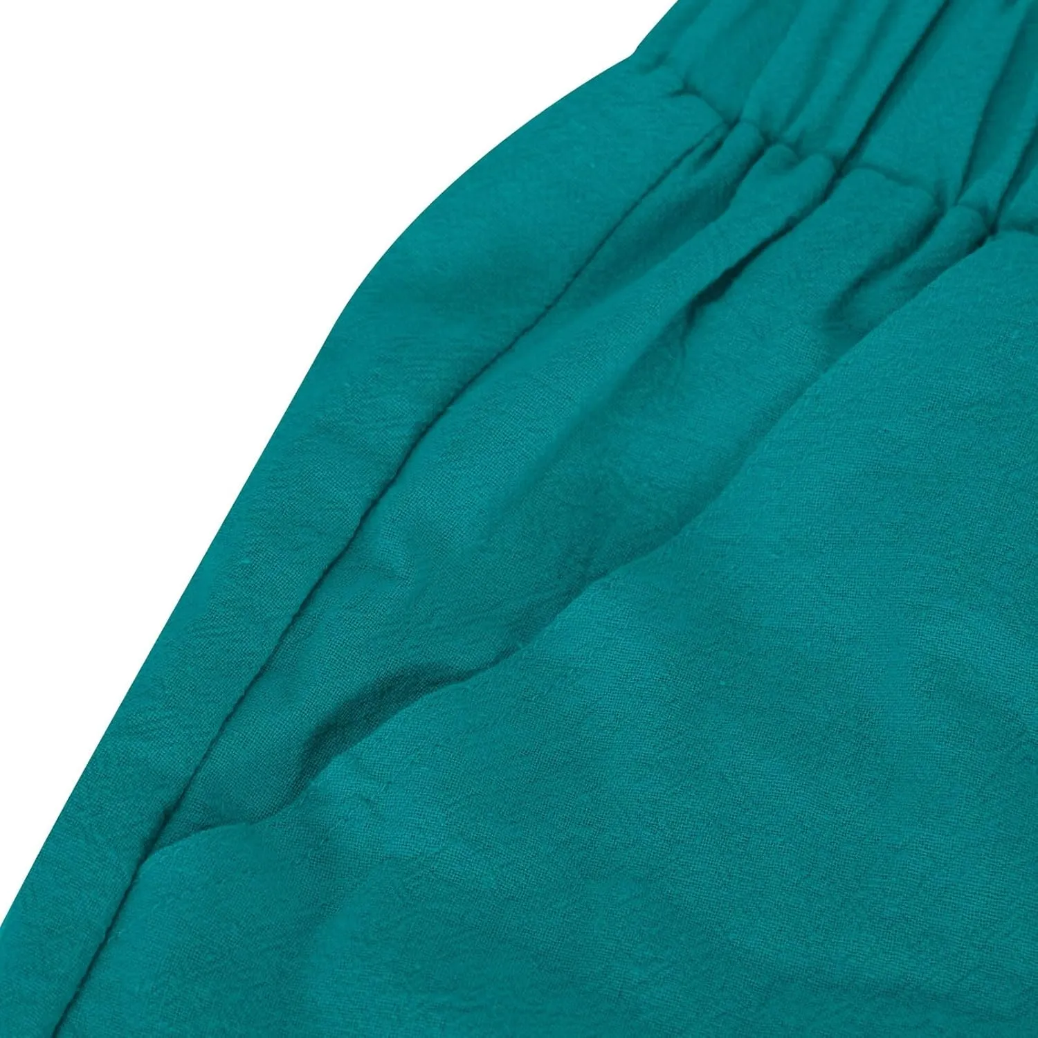 Women's Cotton Linen Harem Pants Casual Baggy High Waisted Elastic Pants Trousers with Pockets Wide Leg Palazzo Pants