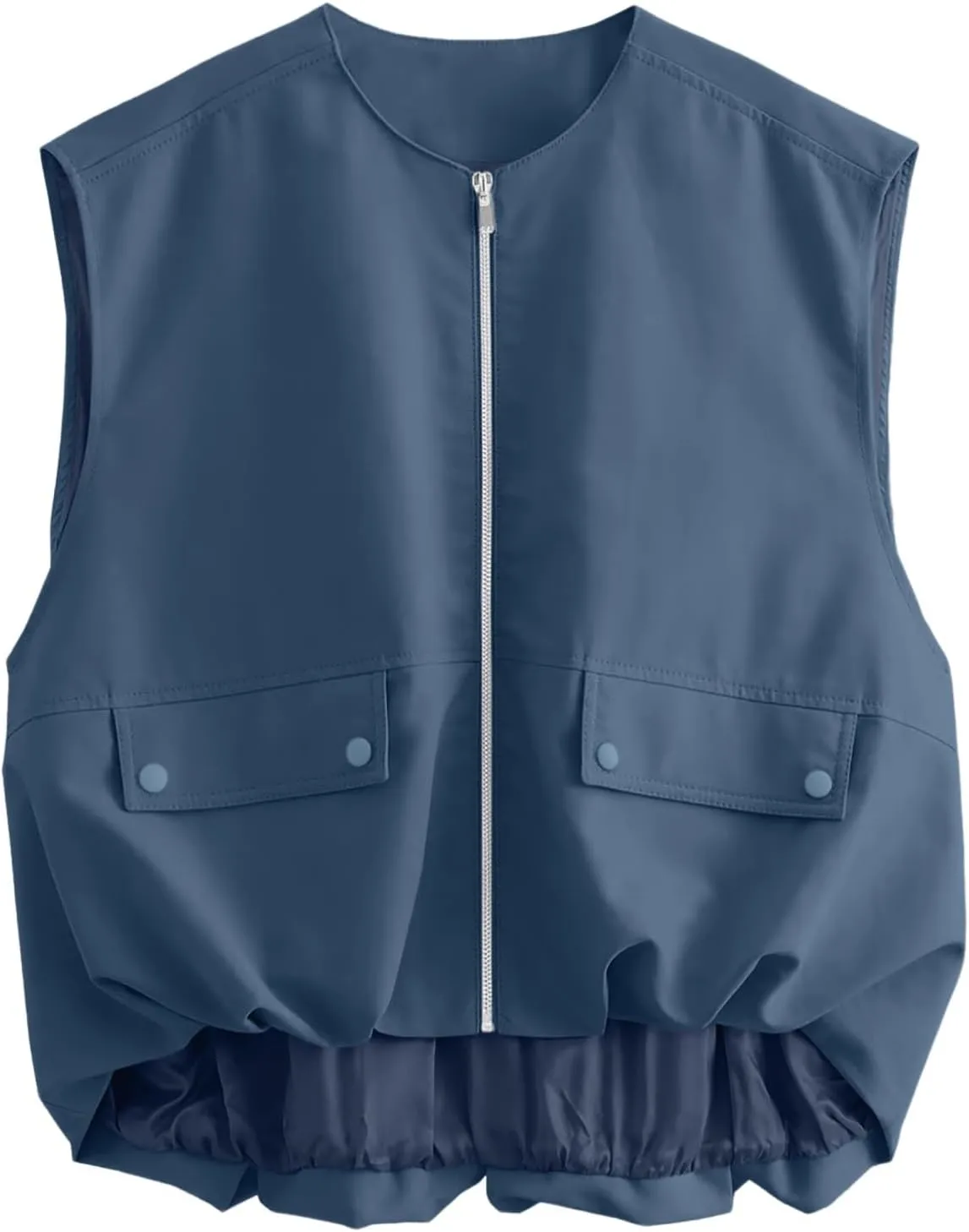Womens Fashion Sleeveless Sweatshirt Casual Full Zip Pocket Pullover Tops Loose Lightweight Open Front Cardigan Coat