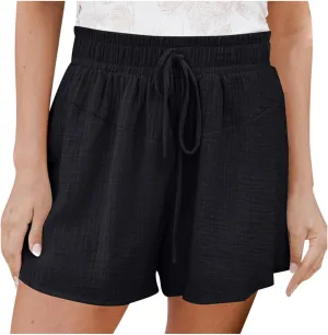 Women's Green Solid Cotton Linen Bermuda Shorts
