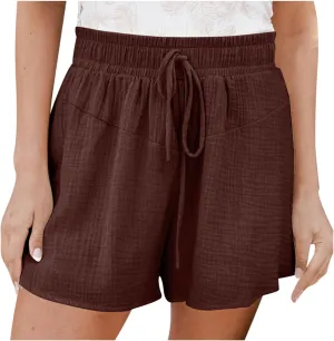 Women's Green Solid Cotton Linen Bermuda Shorts