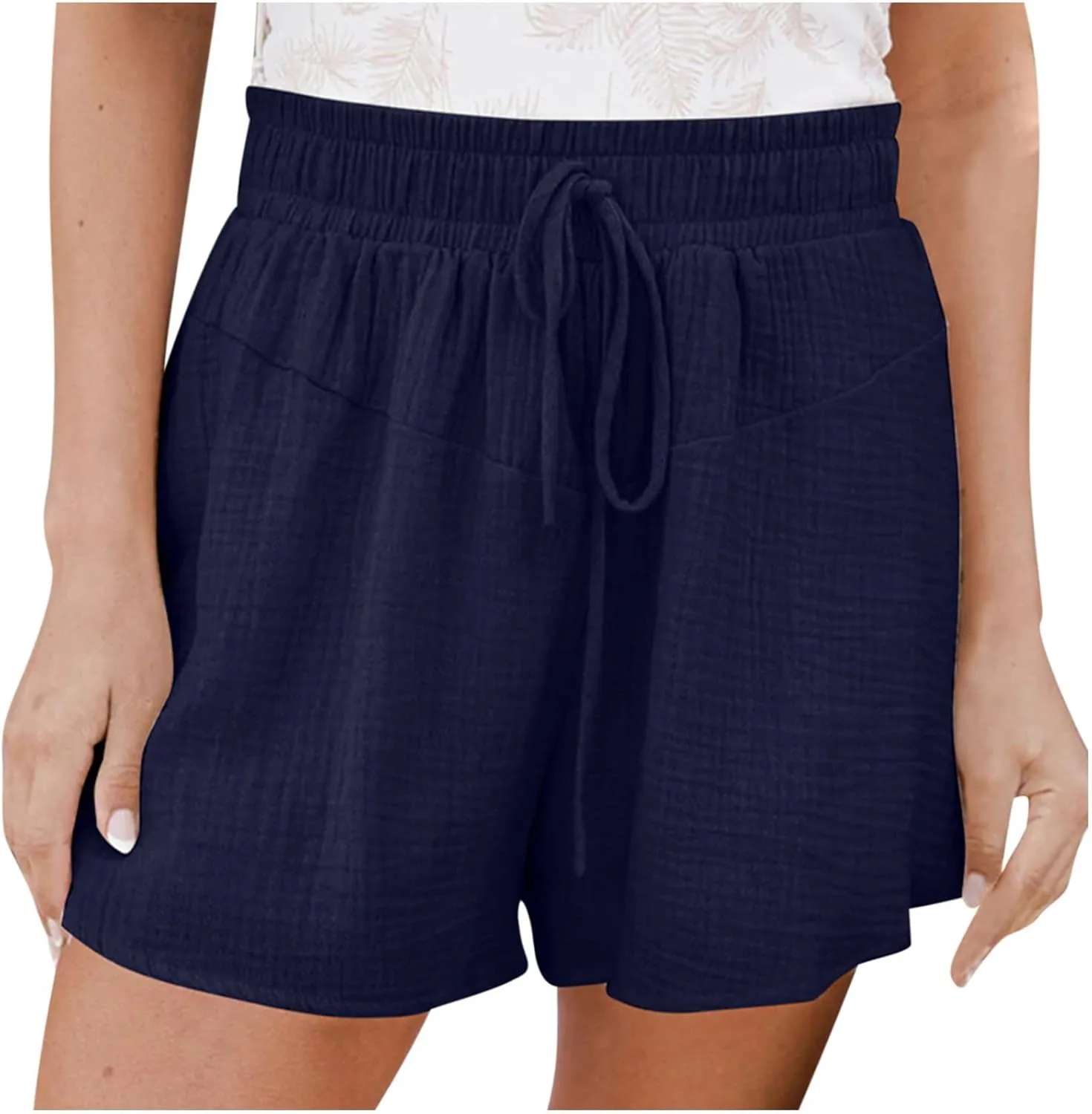 Women's Green Solid Cotton Linen Bermuda Shorts