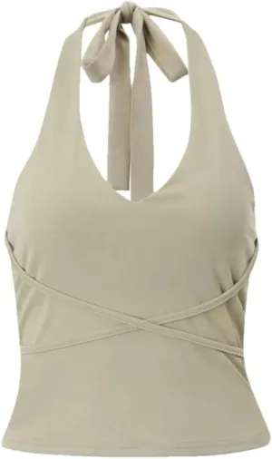 Women's Korean Backless Tank Top Style Sleeveless Halter Camis Slim Fit Vest