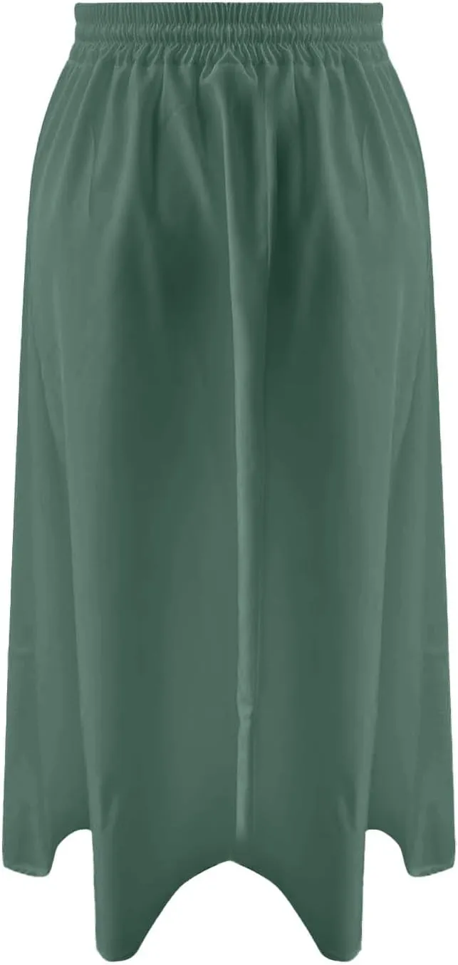 Women's Midi Skirt Summer Pleated Flowy Elastic High Waisted A-Line Skirt with Pockets Bohemia for Women 2025 Trendy