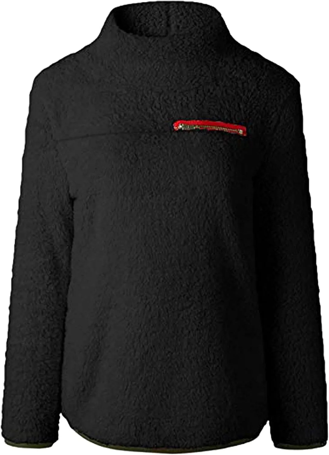Women's Oversized Sherpa Fuzzy Fleece Sweatshirts Long Sleeves Turtleneck Casual Pullover Sweater Winter Fluffy Warm Outwear