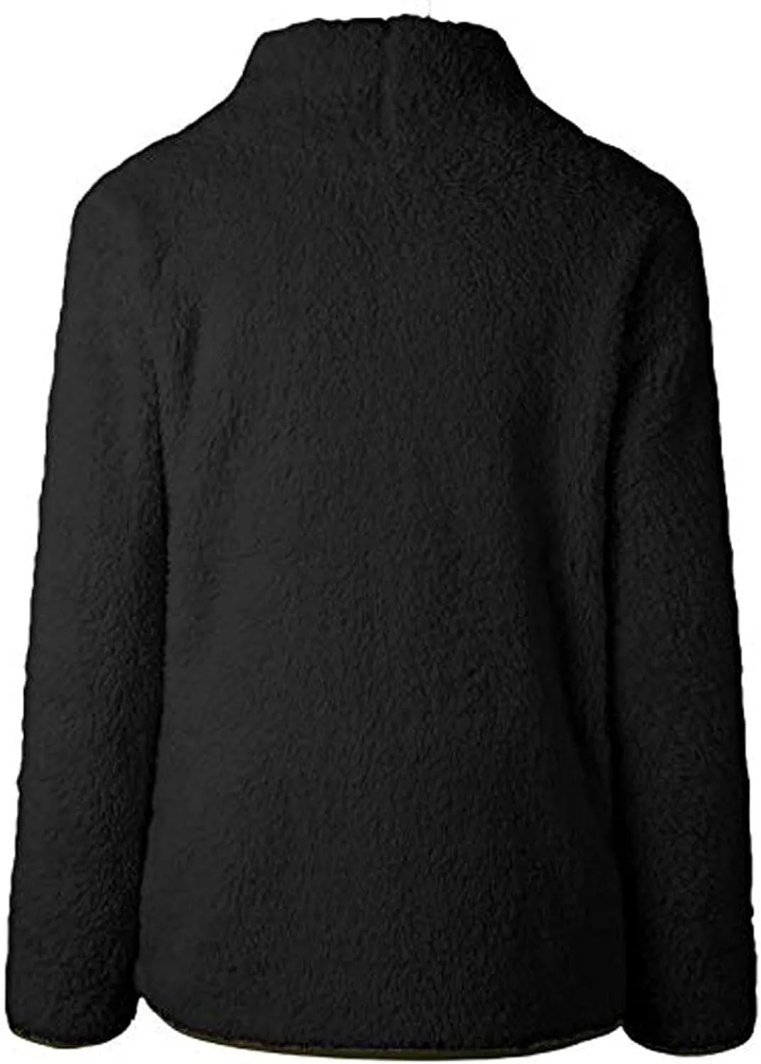 Women's Oversized Sherpa Fuzzy Fleece Sweatshirts Long Sleeves Turtleneck Casual Pullover Sweater Winter Fluffy Warm Outwear