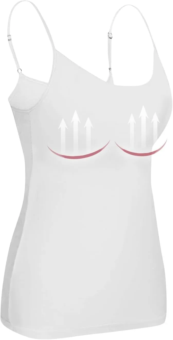 Womens Shelf Bra Tank Tops 2025 Basic Workout Camis Padded Yoga Shirt Cotton Undershirt