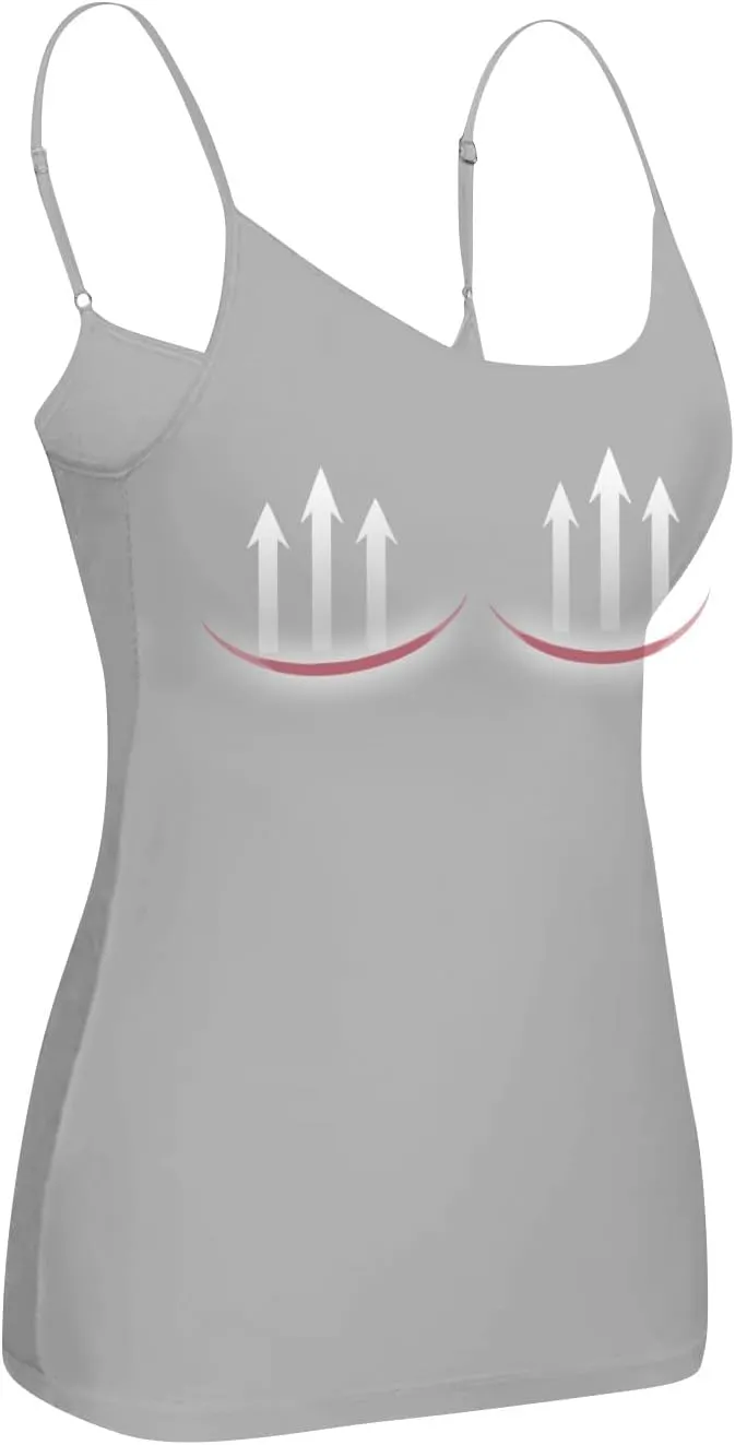 Womens Shelf Bra Tank Tops 2025 Basic Workout Camis Padded Yoga Shirt Cotton Undershirt