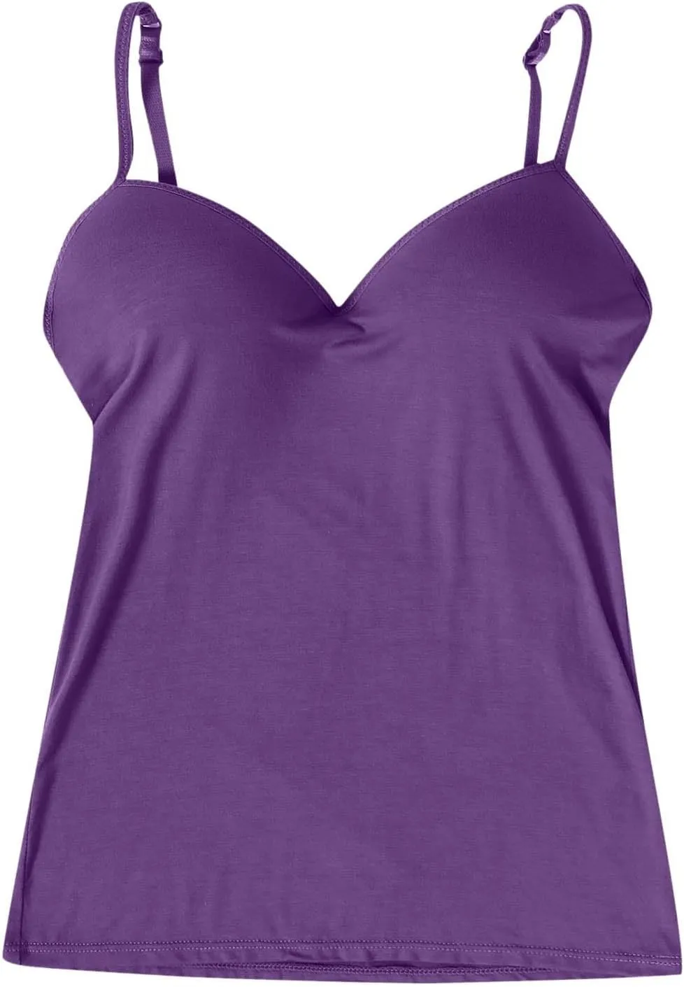 Women's Shelf Bra Tank Tops Adjustable Spaghetti Strap Basic Breathable Camis Yoga Shirts Cotton Undershirt