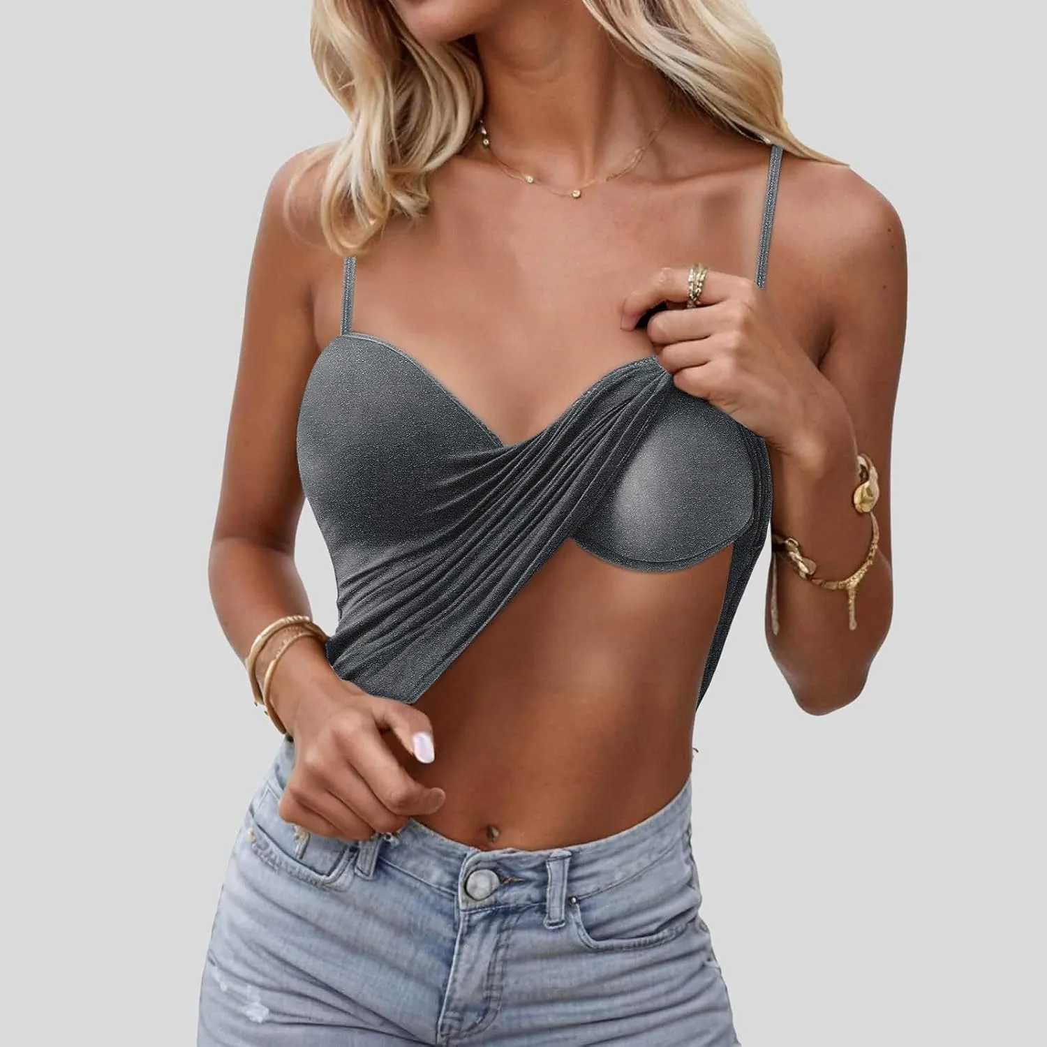 Women's Shelf Bra Tank Tops Adjustable Spaghetti Strap Basic Breathable Camis Yoga Shirts Cotton Undershirt