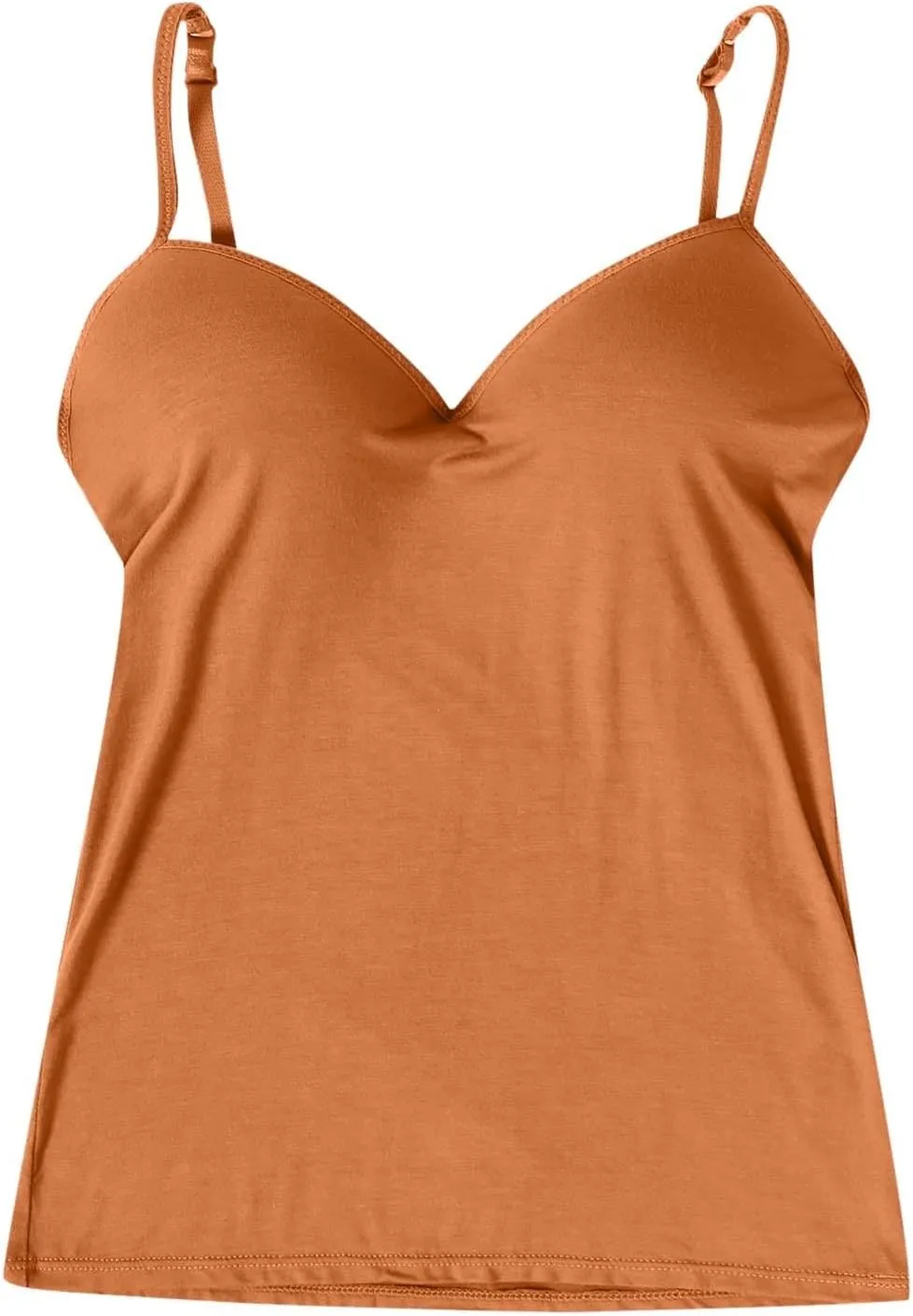 Women's Shelf Bra Tank Tops Adjustable Spaghetti Strap Basic Breathable Camis Yoga Shirts Cotton Undershirt