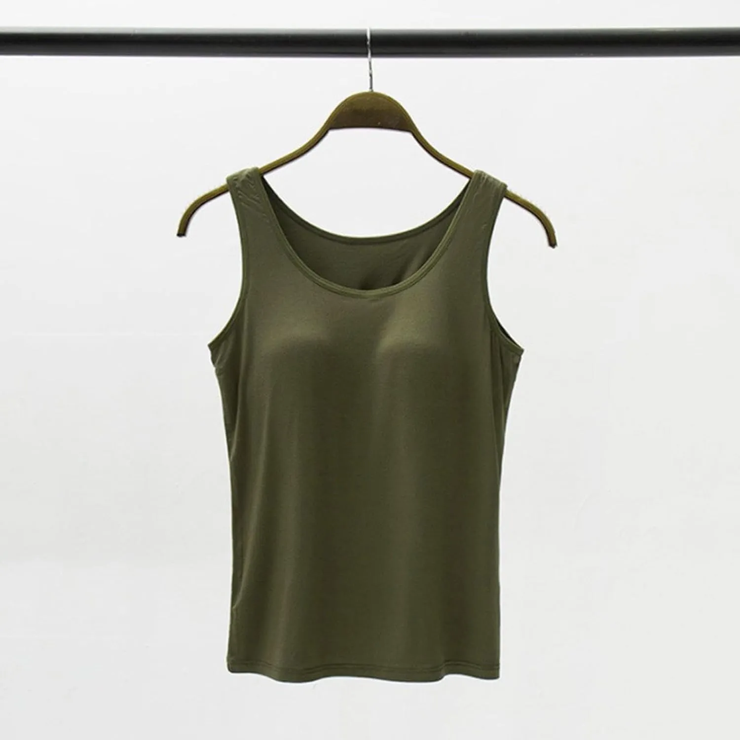 Women's Shelf Bra Tank Tops Adjustable Strap Soft Casual Camis Yoga Shirts Cotton Undershirt