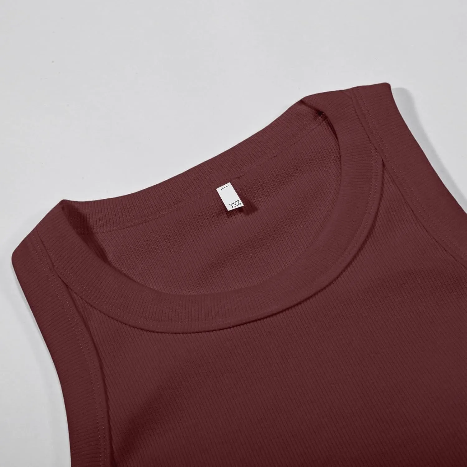 Womens Shelf Bra Tank Tops Summer Round Neck Solid Camis Racerback Workout Yoga Gym Outfits Layering Undershirt