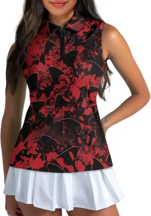 Women's Sleeveless Golf Shirts Collared V-Neck Tank Tops Quick Dry Lightweight UPF 50  Tennis Polo Shirts