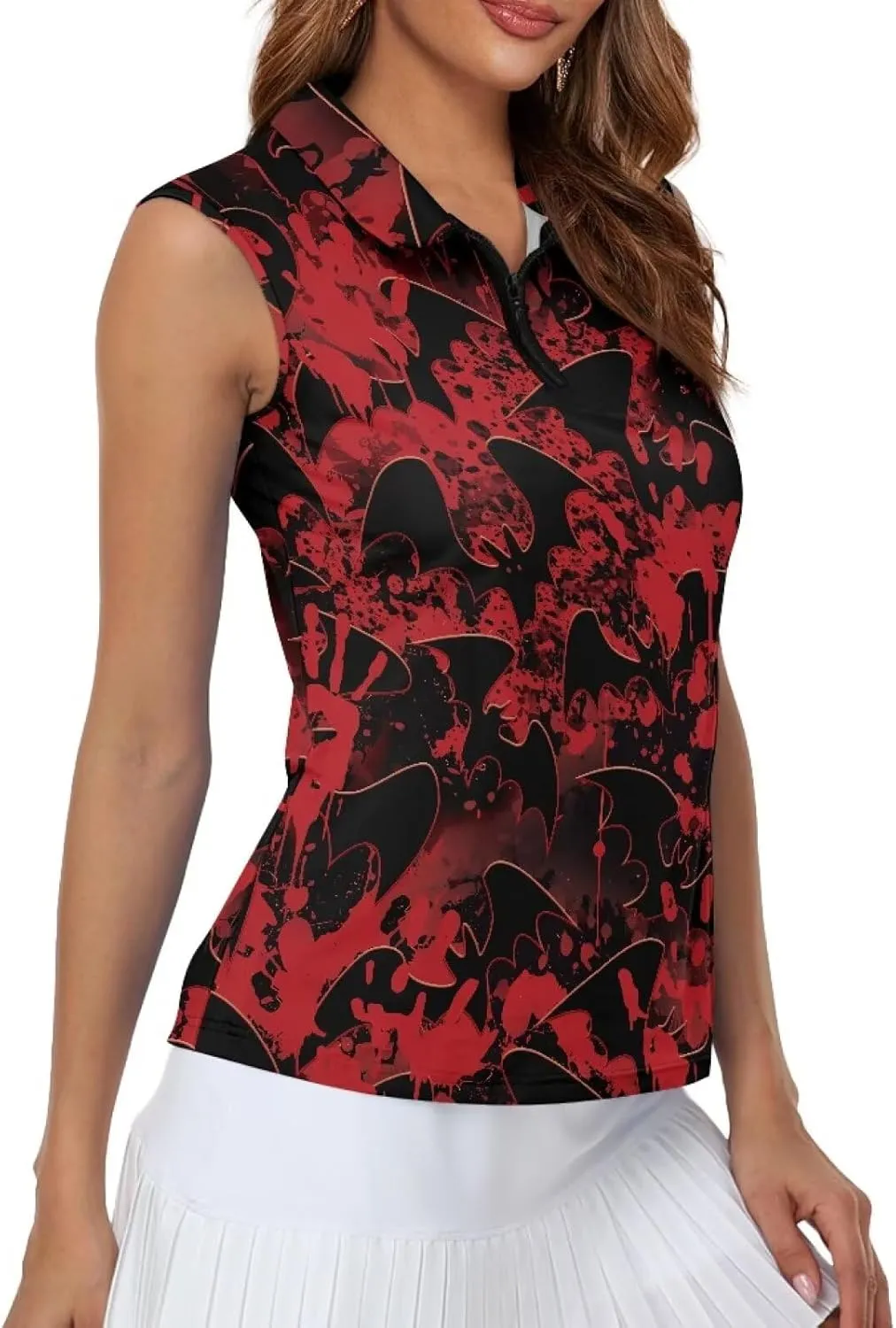 Women's Sleeveless Golf Shirts Collared V-Neck Tank Tops Quick Dry Lightweight UPF 50  Tennis Polo Shirts