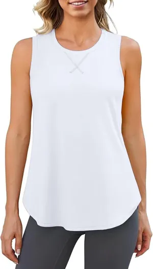 Women’s Sleeveless Sport Camis Lightweight Loose Fit Quick-Dry Tank Top for Beach Vacation Casual Going Out Blouses