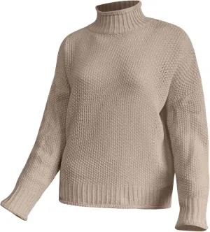 Women's Turtleneck Sweater 2024 Sleeve Knit Solid Color Sweater Pullover Top Fall Tops Cute