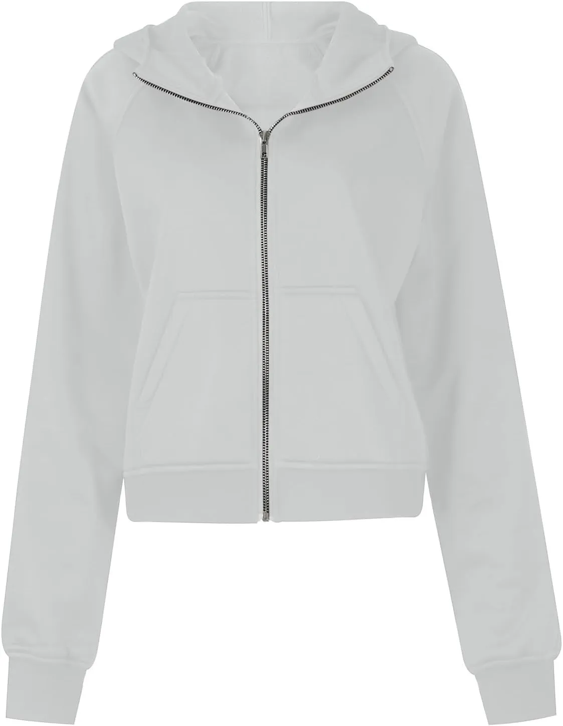 Womens Zip Up Hoodies Cropped Sweatshirts Fleece Jackets Fall Outfits Casual Hooded Tops Winter Clothes