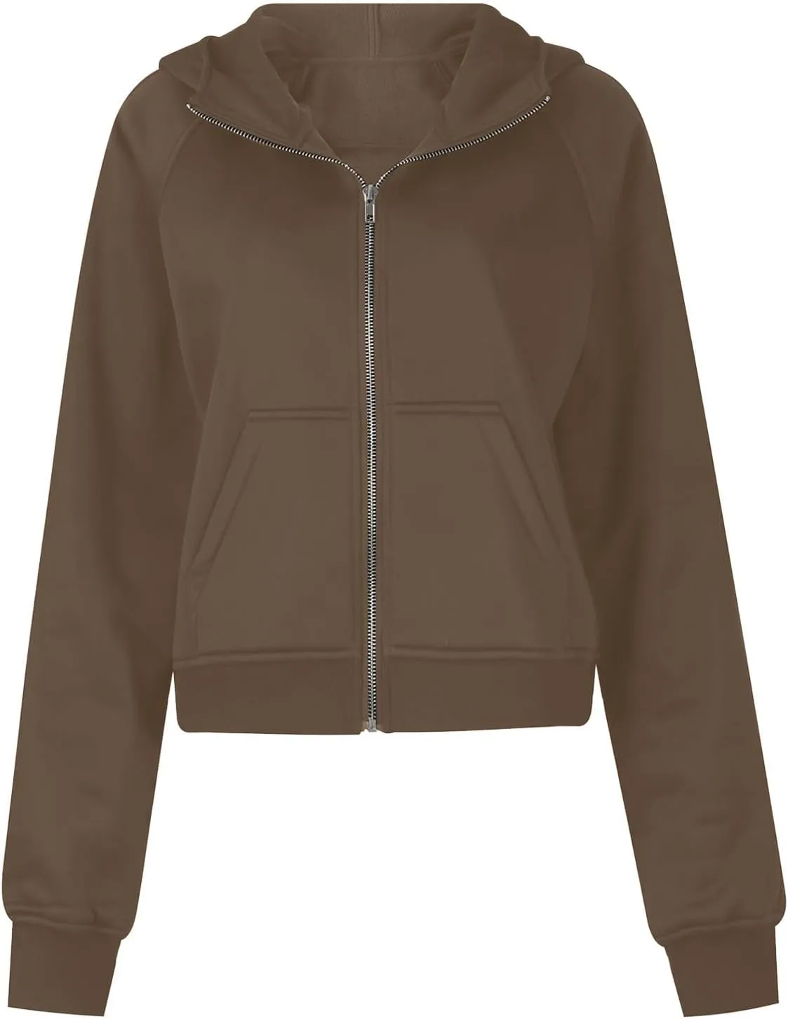 Womens Zip Up Hoodies Cropped Sweatshirts Fleece Jackets Fall Outfits Casual Hooded Tops Winter Clothes