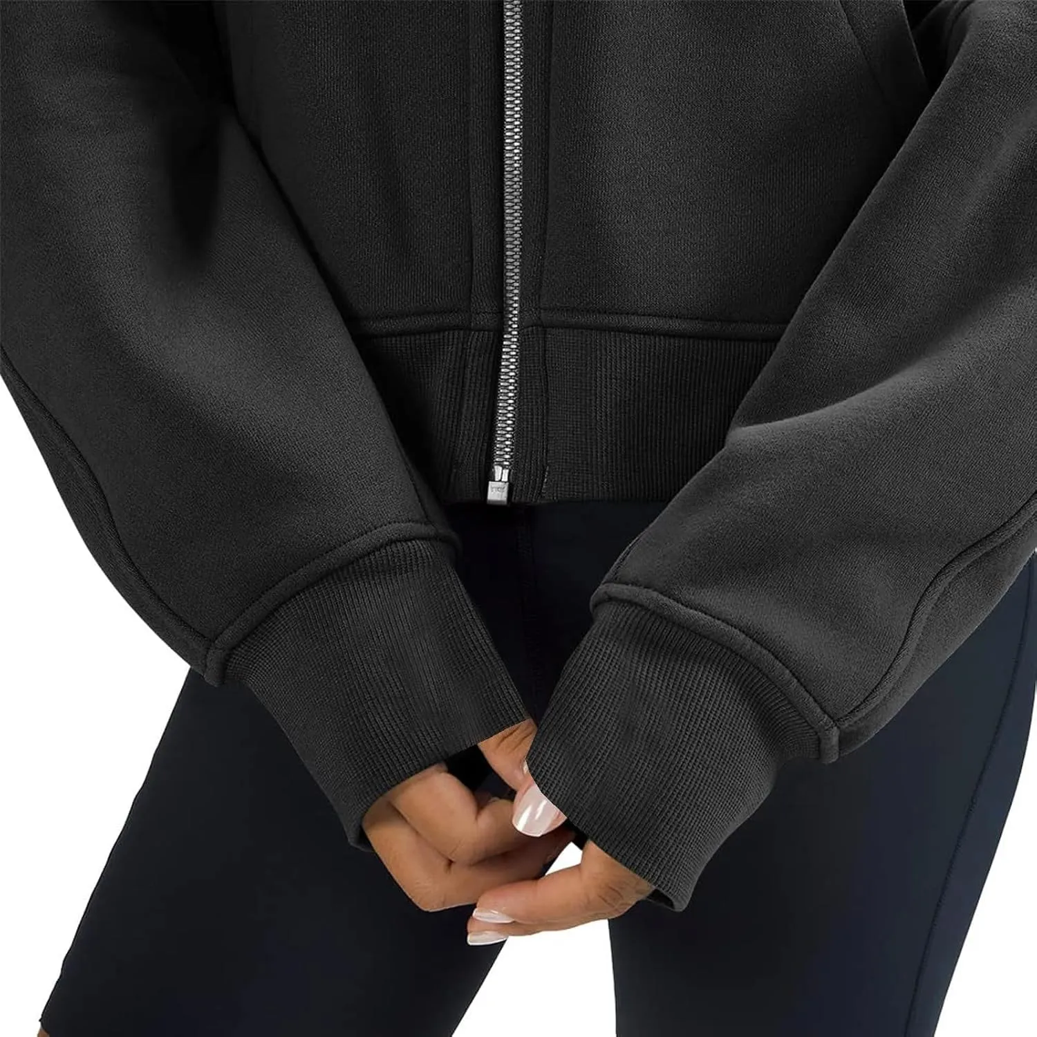 Womens Zip Up Hoodies Cropped Sweatshirts Fleece Jackets Fall Outfits Casual Hooded Tops Winter Clothes