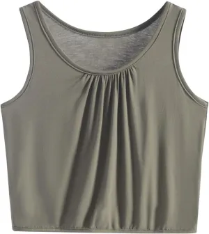 Workout Tops for Women Cotton Crop Tops Casual Loose Tank Top Sleeveless Basic Cropped Athletic Yoga Workout Shirt