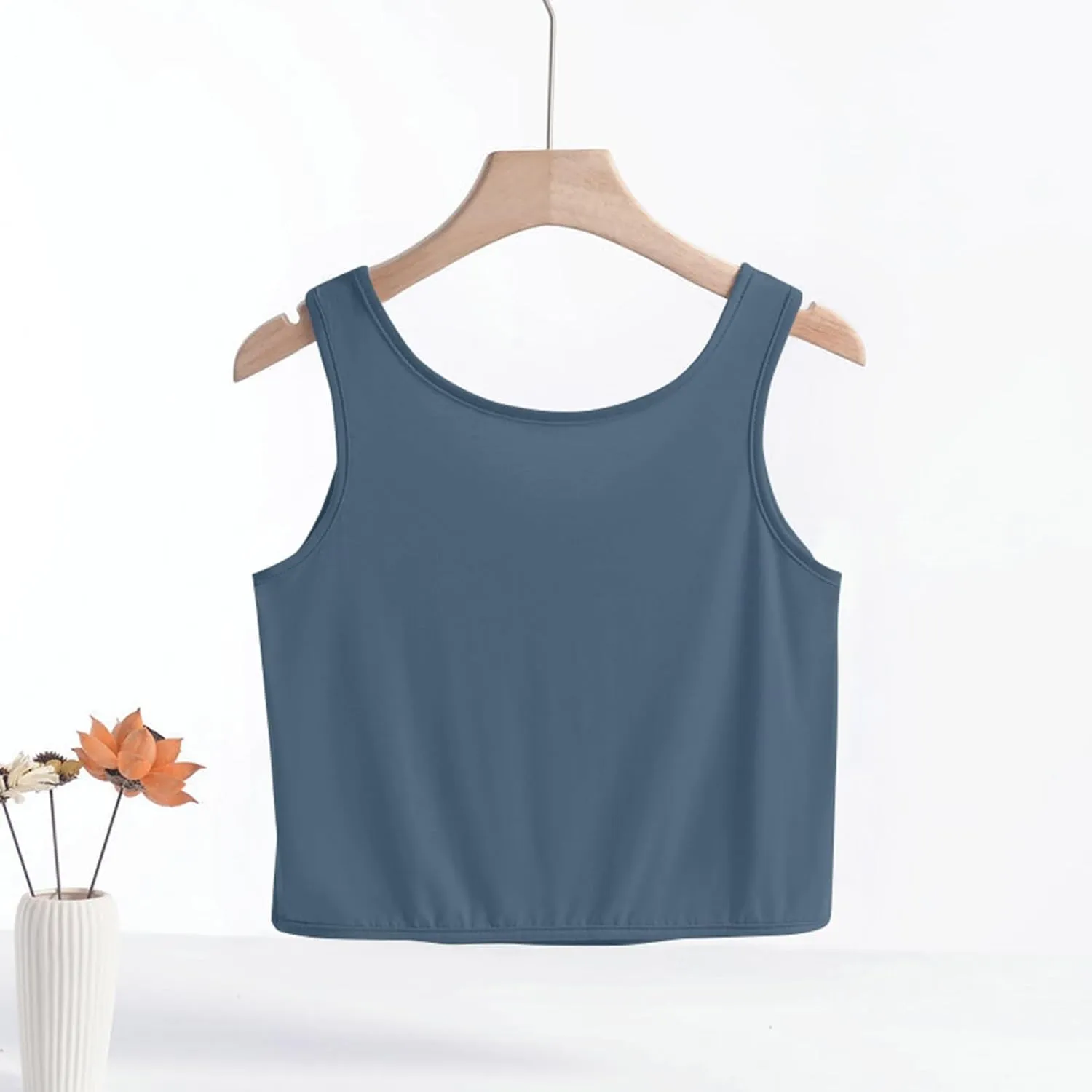 Workout Tops for Women Cotton Crop Tops Casual Loose Tank Top Sleeveless Basic Cropped Athletic Yoga Workout Shirt