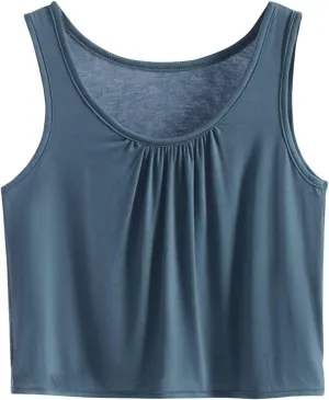 Workout Tops for Women Cotton Crop Tops Casual Loose Tank Top Sleeveless Basic Cropped Athletic Yoga Workout Shirt