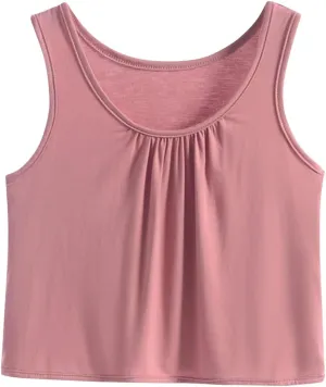 Workout Tops for Women Cotton Crop Tops Casual Loose Tank Top Sleeveless Basic Cropped Athletic Yoga Workout Shirt