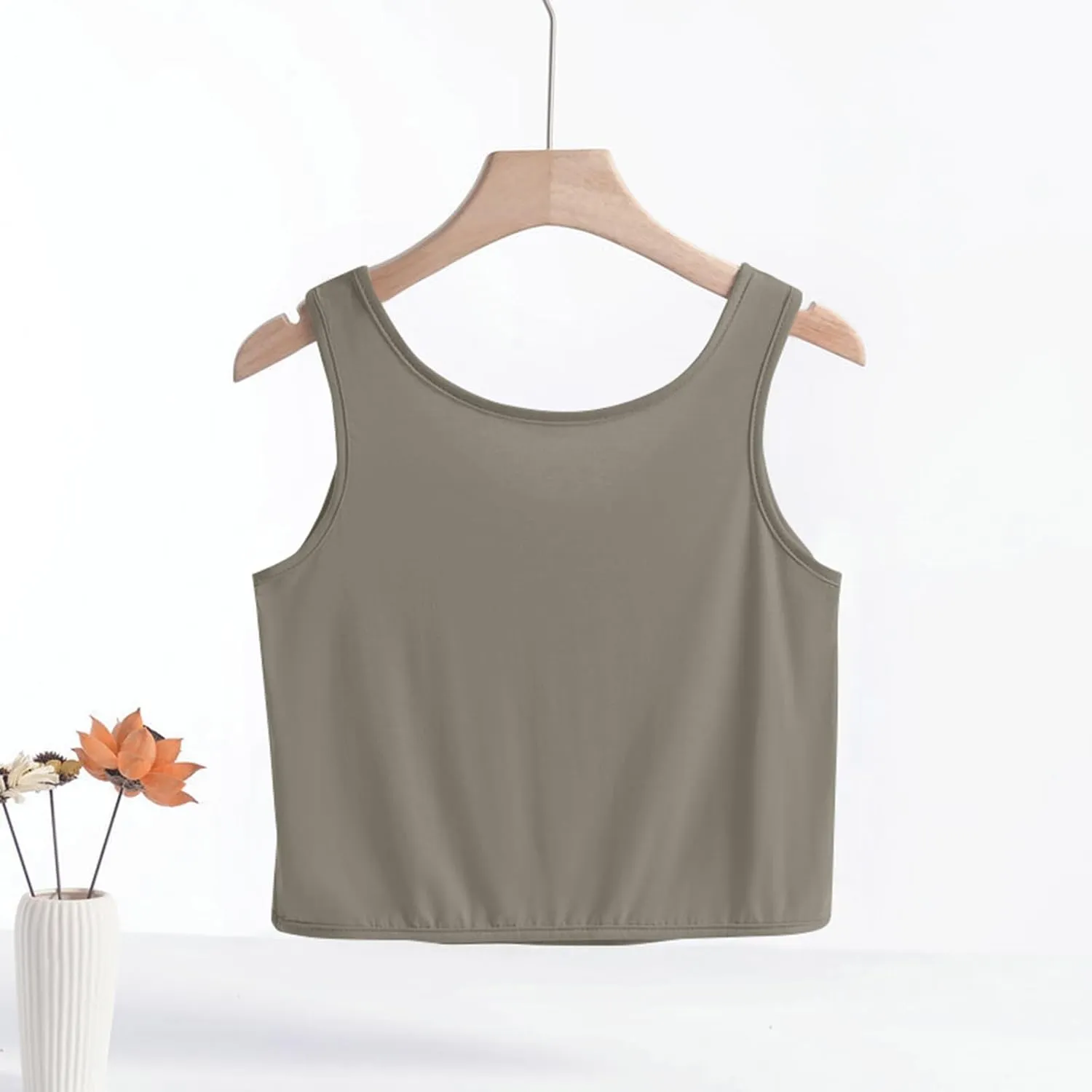 Workout Tops for Women Cotton Crop Tops Casual Loose Tank Top Sleeveless Basic Cropped Athletic Yoga Workout Shirt