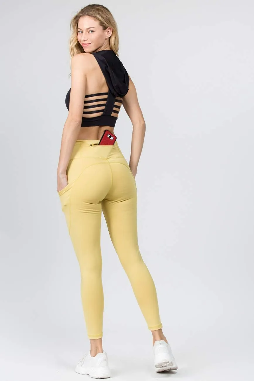 YELETE Women's Jogging Pants High Waist Lattice Ankle Cutout Workout Leggings with Pockets