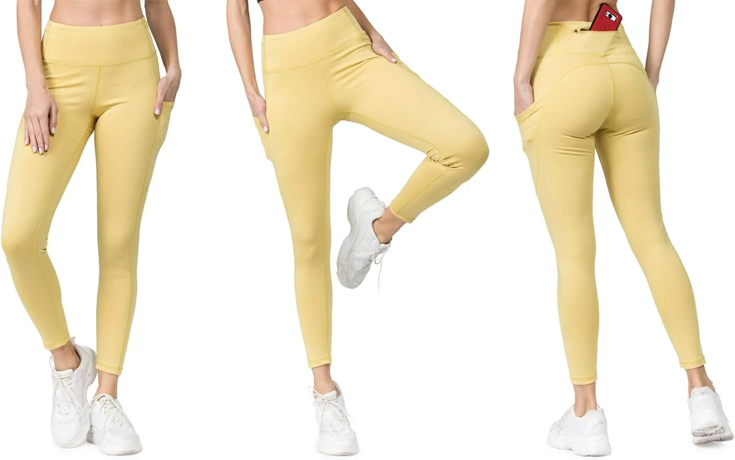YELETE Women's Jogging Pants High Waist Lattice Ankle Cutout Workout Leggings with Pockets