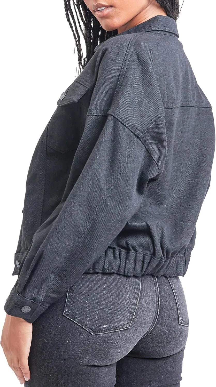 YMI Women's Junior 80's Denim Oversized Jacket