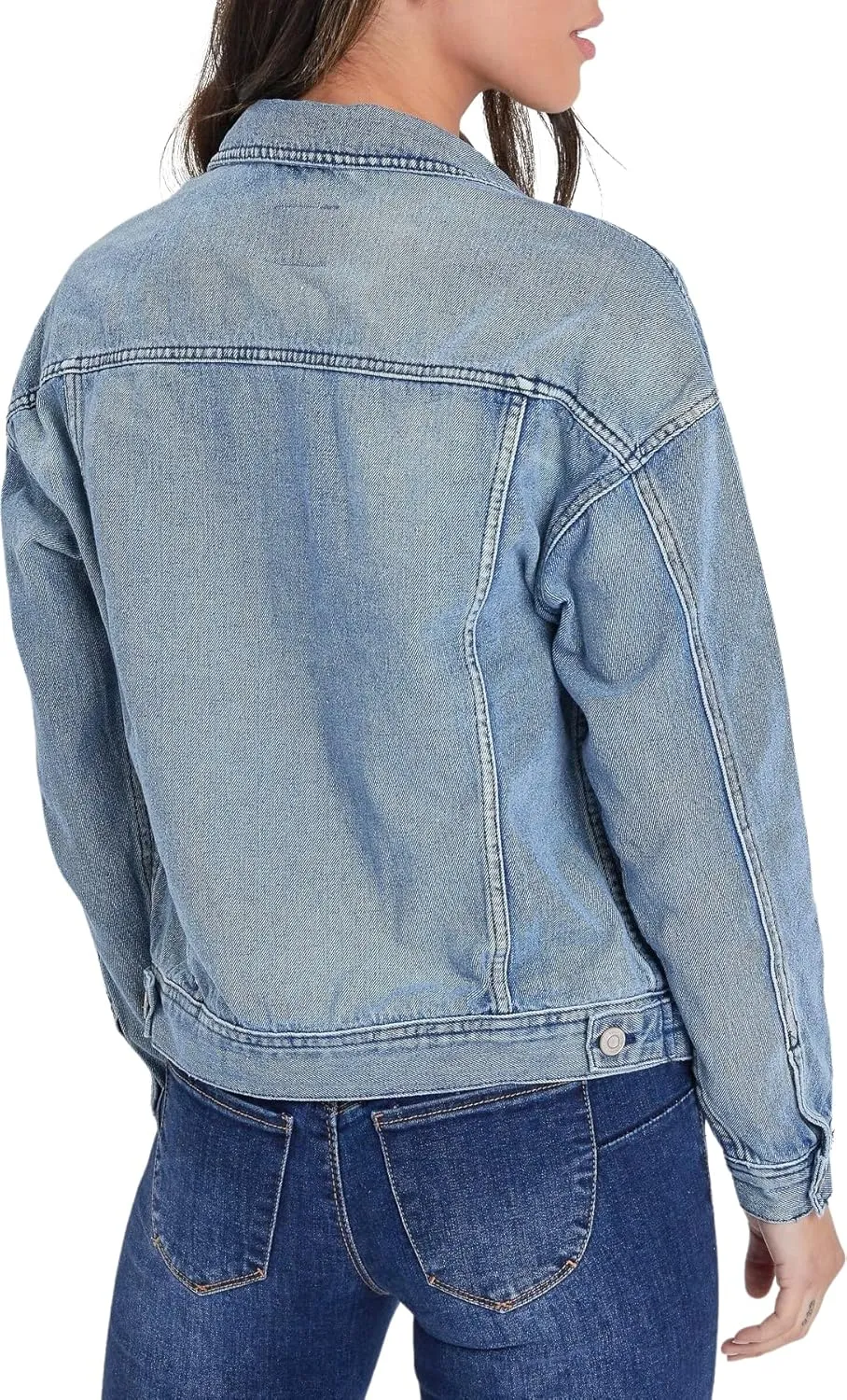 YMI Women's Junior Oversized Boyfreind Denim Jacket