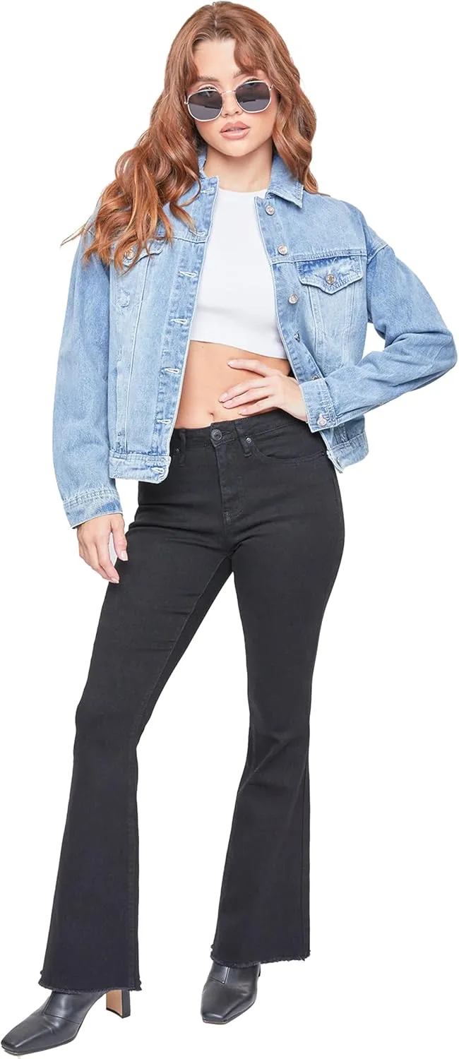 YMI Women's Junior Oversized Boyfreind Denim Jacket