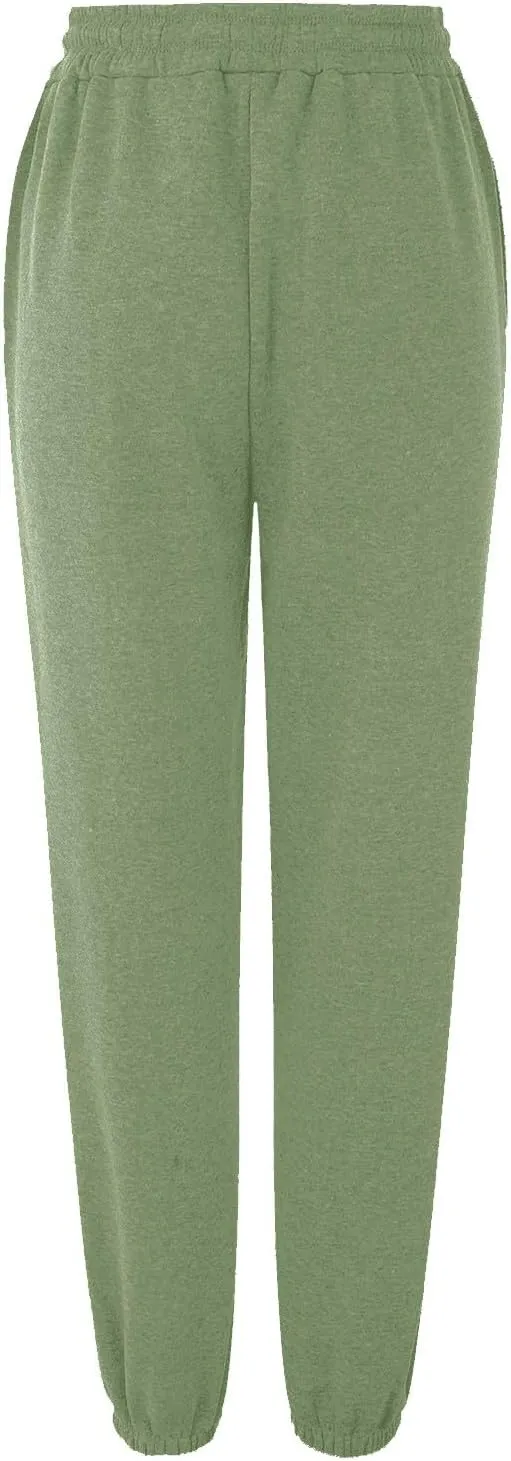 ZDRZK Womens Sweatpants Elastic Waist Lace-Up Bunched Feet Jogger Pants Athletic Gym Baggy Lounge Trousers with Pockets