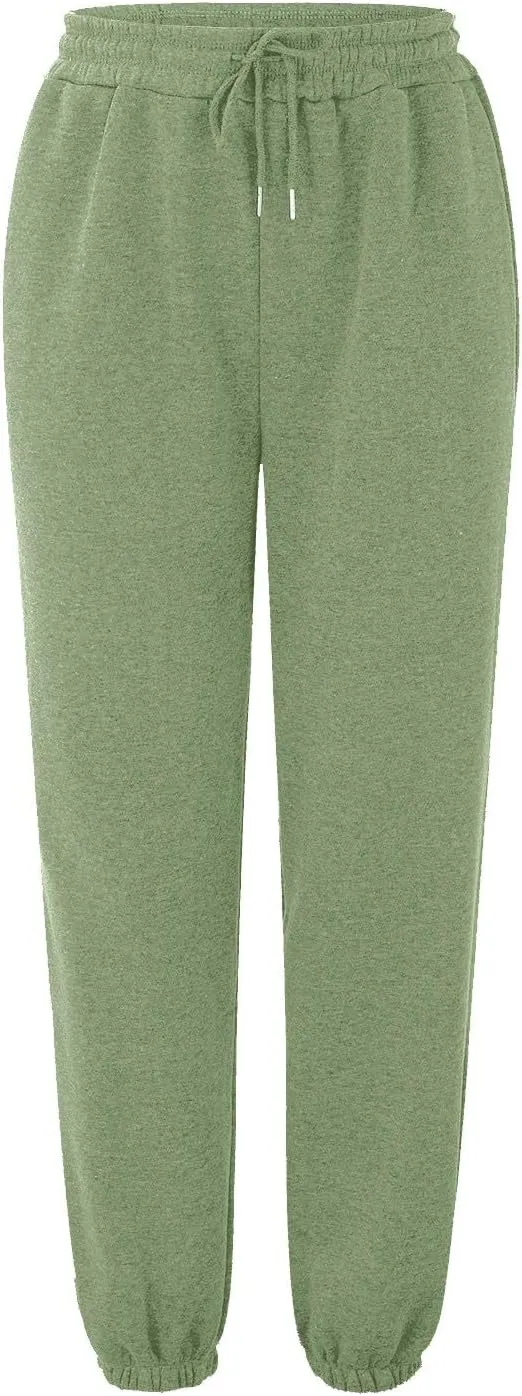 ZDRZK Womens Sweatpants Elastic Waist Lace-Up Bunched Feet Jogger Pants Athletic Gym Baggy Lounge Trousers with Pockets