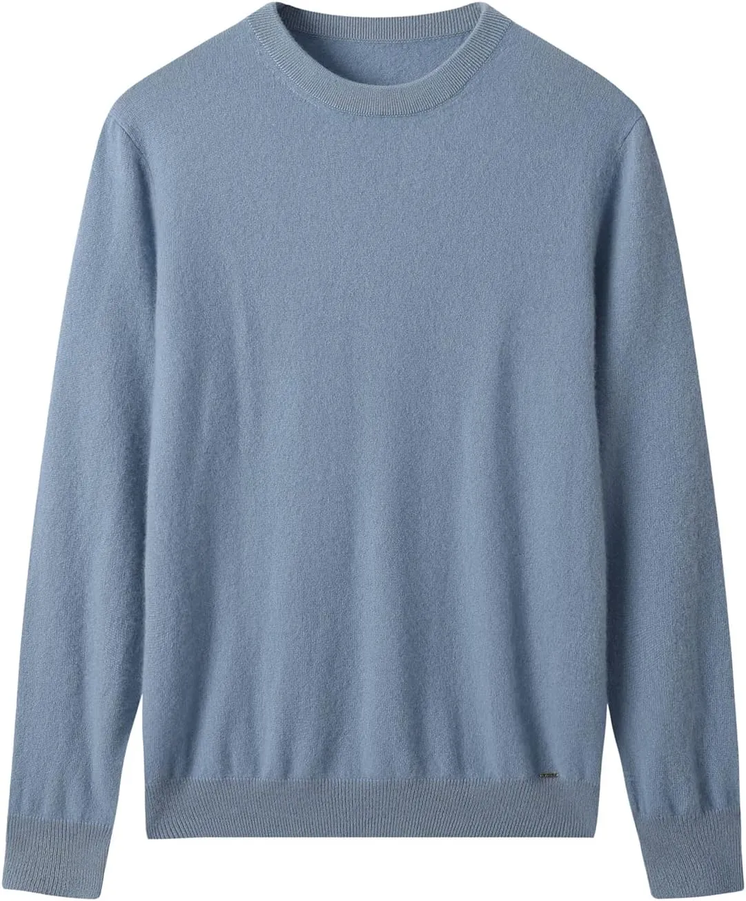 ZHILI Men's Crewneck Cashmere Sweater Solid Color Knit