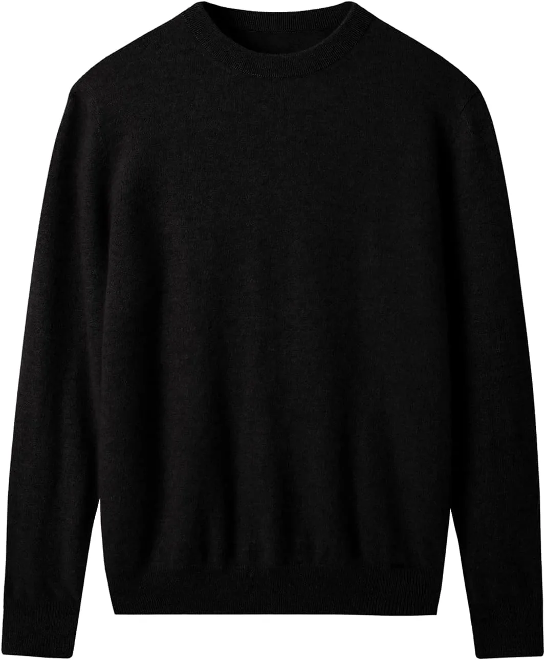 ZHILI Men's Crewneck Cashmere Sweater Solid Color Knit