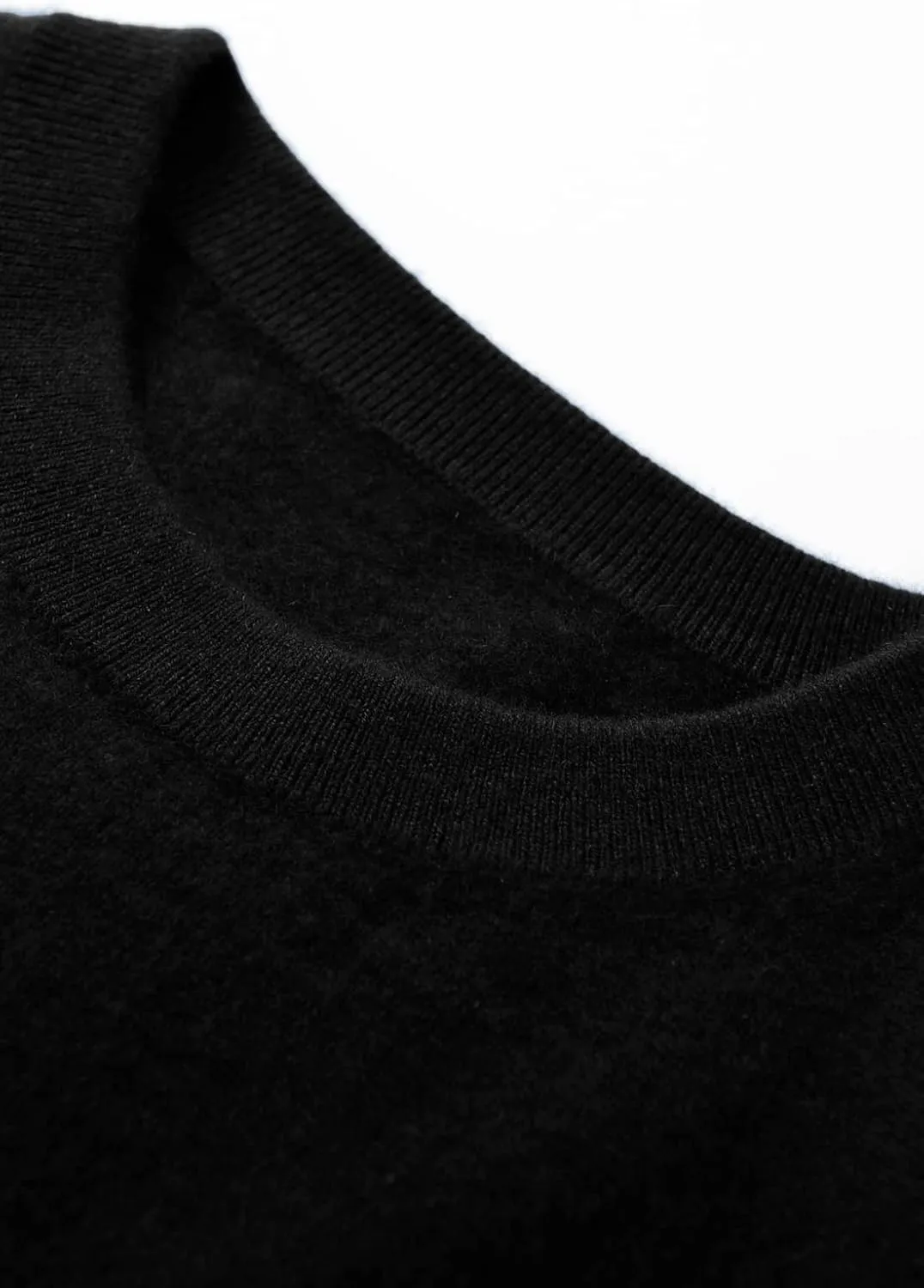 ZHILI Men's Crewneck Cashmere Sweater Solid Color Knit